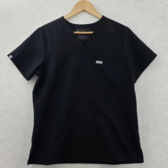 FIGS Catarina One-Pocket Scrub Top Women's Size Medium Regular Black - Picture 7 of 11